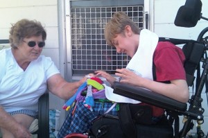 playing catch with Grammy